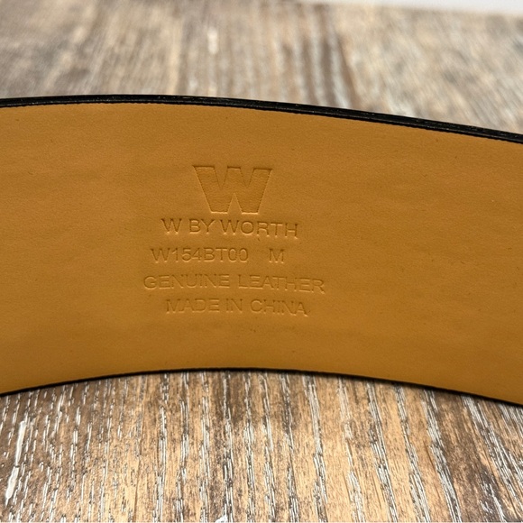 W by Worth Mixed Media Black Leather & Calf Hair Statement Belt - Med - Like New - Picture 5 of 6